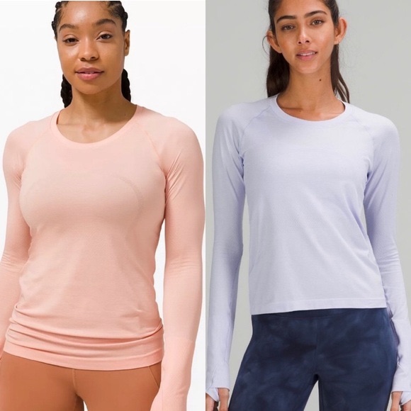 2-Pack Lululemon Long-Sleeve Shirt Lavender And Light Pink